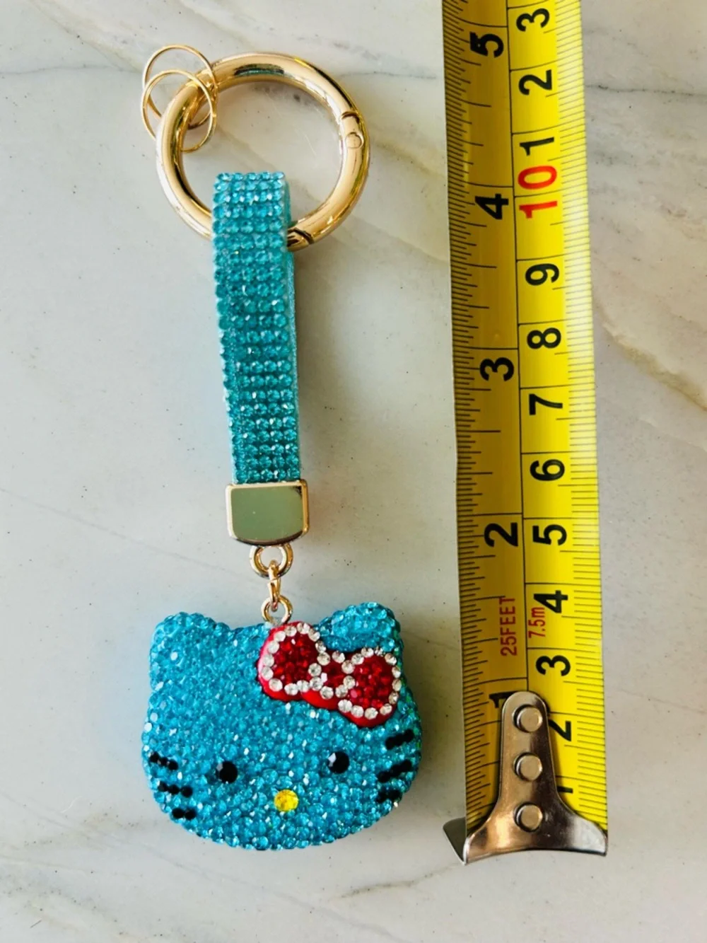 Hello Kitty Turquoise‎ & Red Crystal Keychain Card Holder